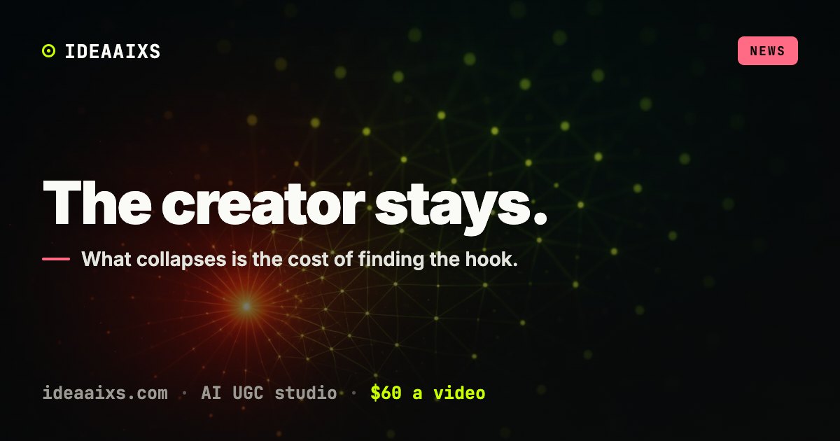 Abstract dark editorial AI UGC cover: one seed of crimson light fractaling into a lime lattice of glowing test nodes.